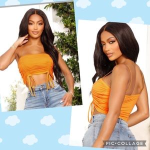 Take You Off Cropped Top - Orange